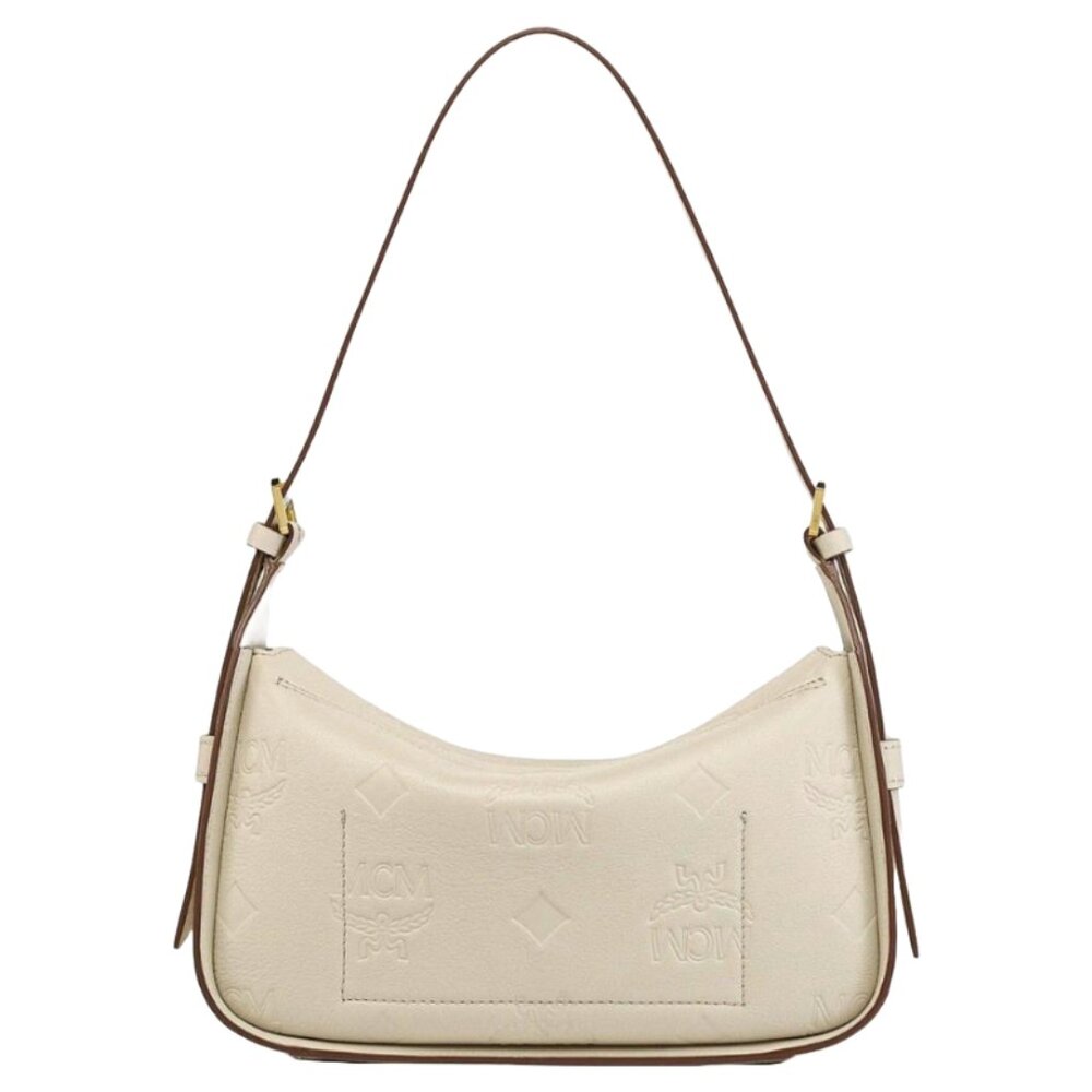 BRAND NEW MCM Handbag - AREN E/W Flap Hobo in Embossed Monogram Leather Handbag - Picture 2 of 4